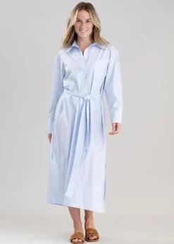 Poplin Shirt Dress - Dove Blue