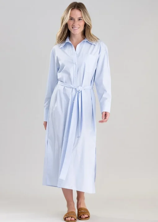 Poplin Shirt Dress - Dove Blue