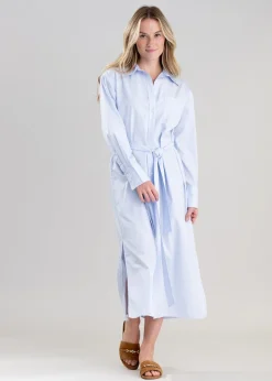 Poplin Shirt Dress - Dove Blue