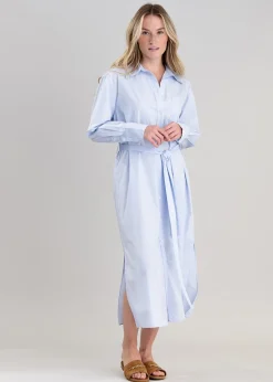 Poplin Shirt Dress - Dove Blue