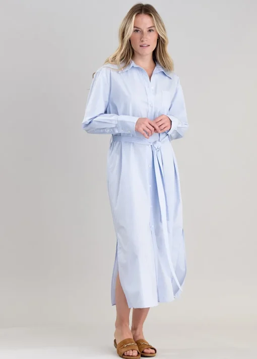 Poplin Shirt Dress - Dove Blue