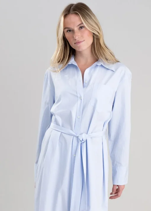 Poplin Shirt Dress - Dove Blue