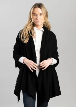 Poppy Cashmere Wrap - Black