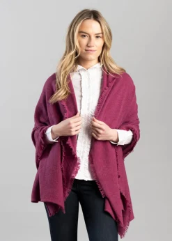 Poppy Cashmere Wrap - Loganberry