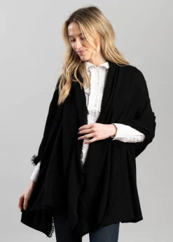 Poppy Cashmere Wrap - Black