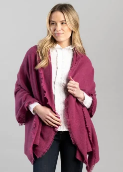 Poppy Cashmere Wrap - Loganberry
