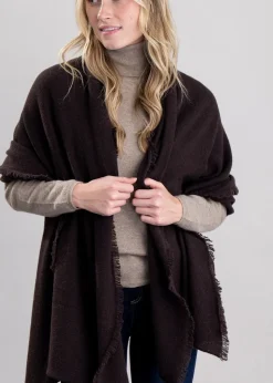 Poppy Cashmere Wrap - Ebony
