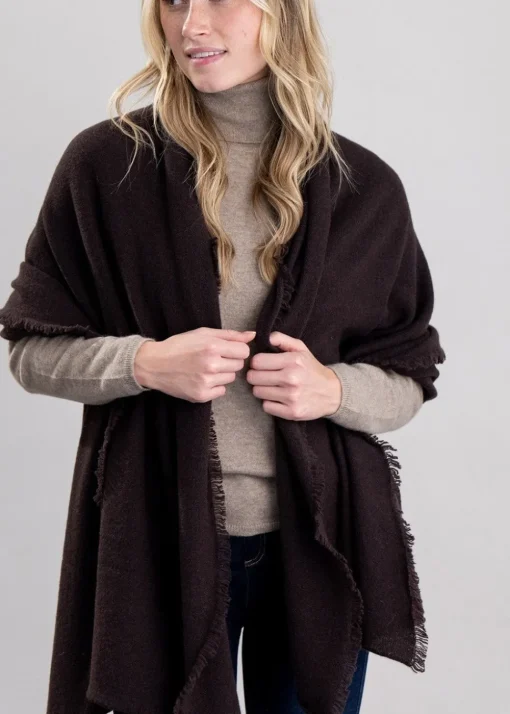 Poppy Cashmere Wrap - Ebony