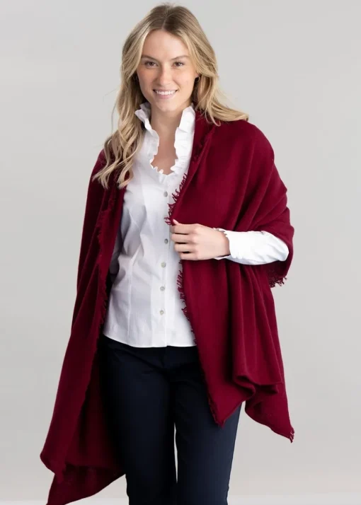 Poppy Cashmere Wrap - Claret