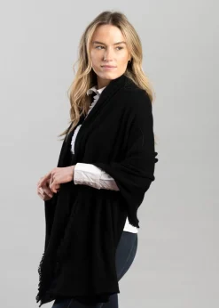 Poppy Cashmere Wrap - Black