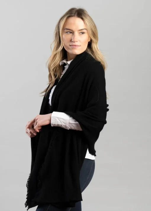 Poppy Cashmere Wrap - Black
