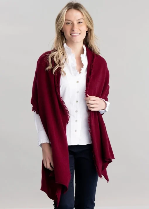 Poppy Cashmere Wrap - Claret