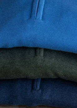Porthmeor Pima Cotton Quarter Zip - Country Green