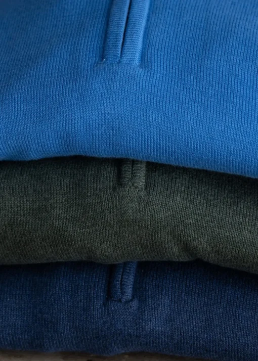 Porthmeor Pima Cotton Quarter Zip - Country Green