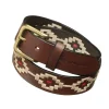 Principe 1.5" Polo Belt - Beige and Red
