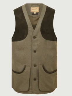 Ptarmigan Tweed Waistcoat II - Loden Green Herringbone Tweed