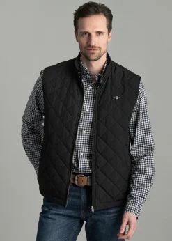 Quilted Windcheater Vest - Black