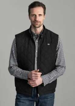 Quilted Windcheater Vest - Black