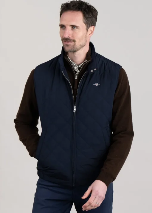 Quilted Windcheater Vest - Evening Blue