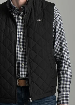 Quilted Windcheater Vest - Black