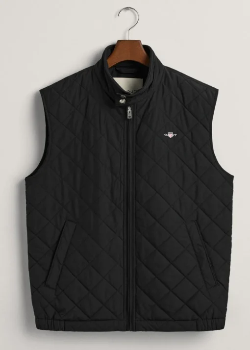 Quilted Windcheater Vest - Black