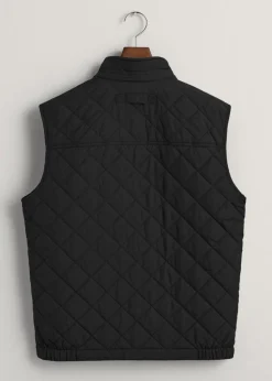 Quilted Windcheater Vest - Black