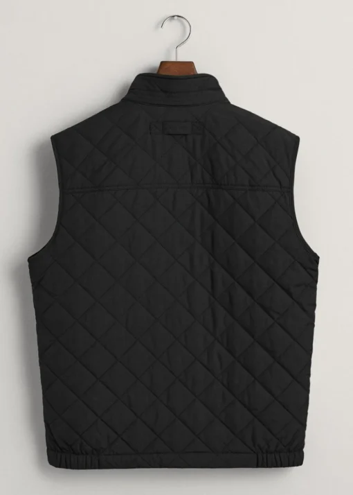Quilted Windcheater Vest - Black