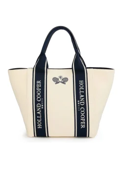 Racquets Tote - Ecru Navy