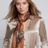 Regal Horse Silk Scarf - Caramel