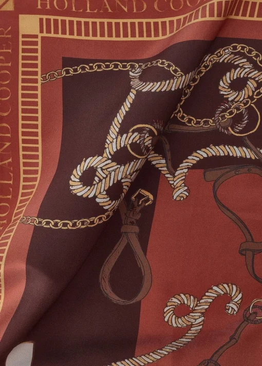 Regal Horse Silk Scarf - Caramel