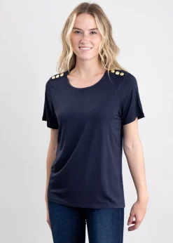 Relax Fit Crew Neck T-Shirt - Navy