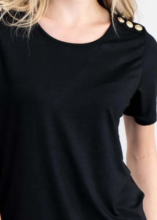 Relax Fit Crew Neck T-Shirt - Black
