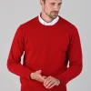 Rob 2 Ply Lambswool Crew Neck - Chianti