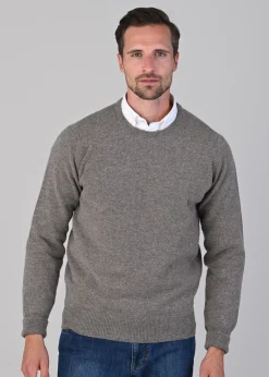 Rob 2 Ply Lambswool Crew Neck - Vole