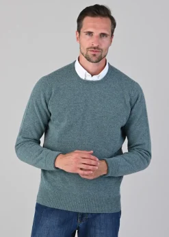 Rob 2 Ply Lambswool Crew Neck - Caspian