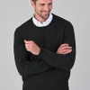 Rob 2 Ply Lambswool Crew Neck - Charcoal