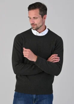 Rob 2 Ply Lambswool Crew Neck - Seaweed