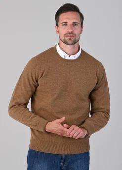 Rob 2 Ply Lambswool Crew Neck - Driftwood