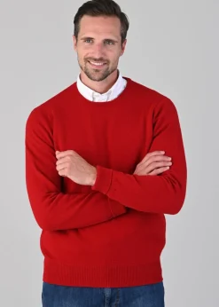 Rob 2 Ply Lambswool Crew Neck - Chianti