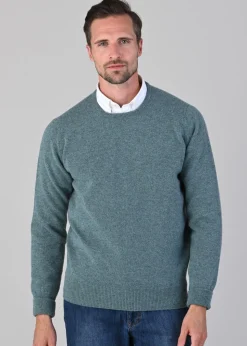 Rob 2 Ply Lambswool Crew Neck - Caspian