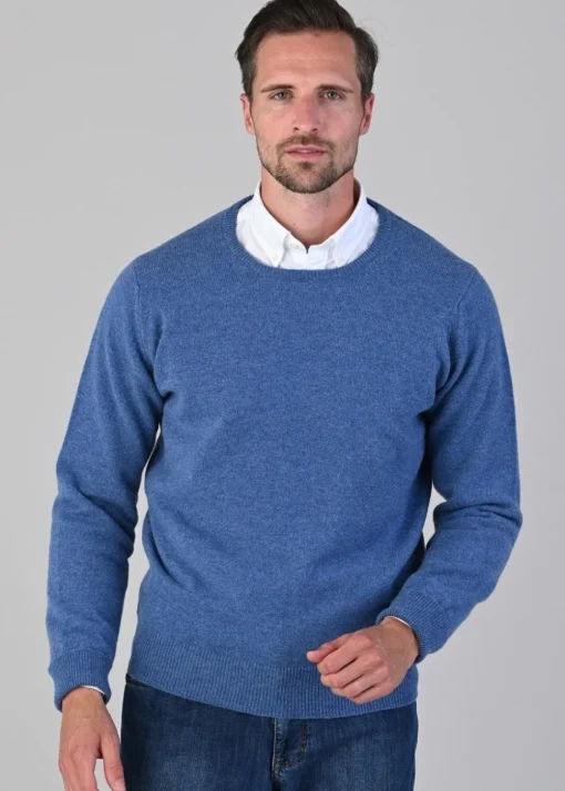 Rob 2 Ply Lambswool Crew Neck - Jeans