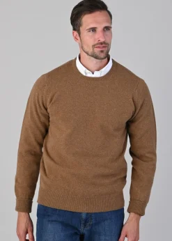 Rob 2 Ply Lambswool Crew Neck - Driftwood