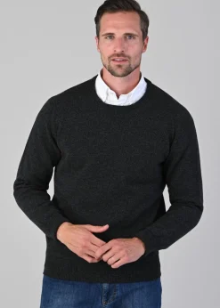 Rob 2 Ply Lambswool Crew Neck - Charcoal