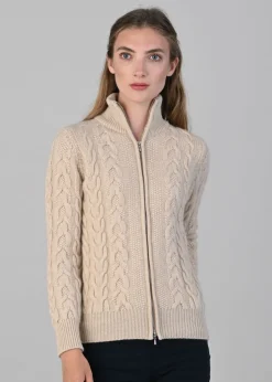 Rosie Cashmere Cable Jacket - Oatmeal