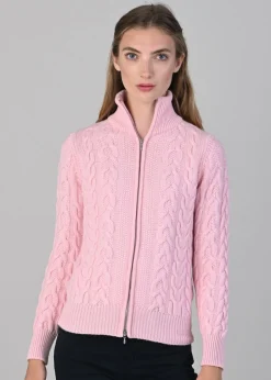 Rosie Cashmere Cable Jacket - Marshmallow