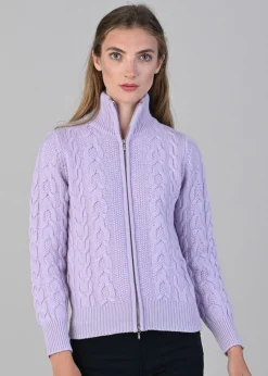 Rosie Cashmere Cable Jacket - Freesia