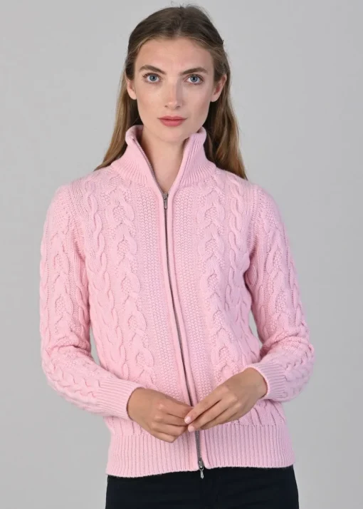 Rosie Cashmere Cable Jacket - Marshmallow