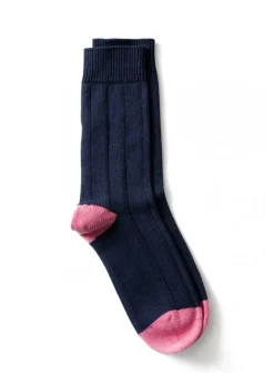 Rosie Socks - Navy and Rose