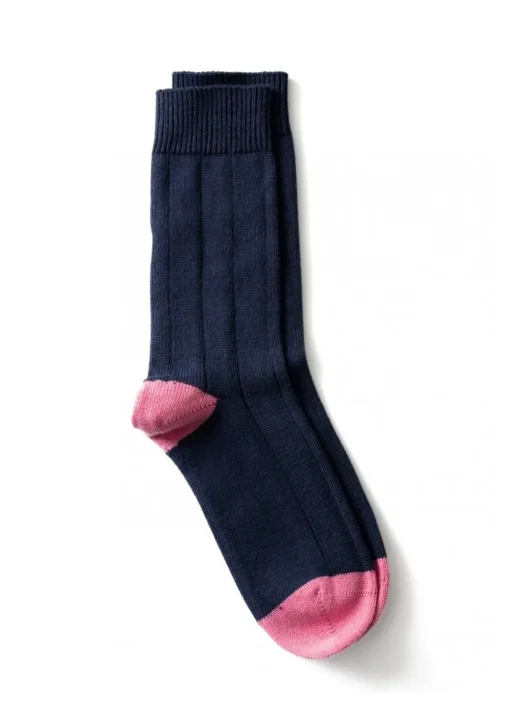 Rosie Socks - Navy and Rose