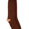 Rugger Heel and Toe Socks - Peach and Chocolate